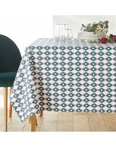 Скатерть из хлопка с пропиткой Christmas Check мягкая на ощупь зеленый La redoute interieurs