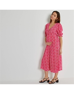 Платье для периода беременности с запахом графический принт розовый La redoute collections