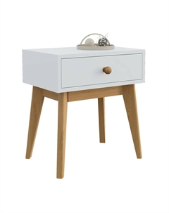 Тумба прикроватная с 1-м ящиком из массива сосны белый Laredoute