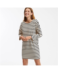 Платье-тельняшка Signature с длинными рукавами черный La redoute collections