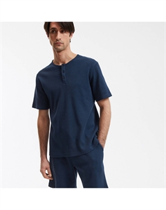 Пижама с короткими рукавами и тунисским воротником синий La redoute collections