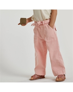 Брюки широкие пояс с завязками розовый La redoute collections