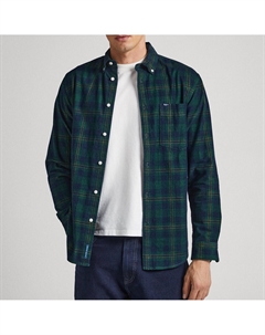 Рубашка в клетку с воротником на пуговицах синий Pepe jeans