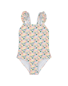 Купальник цельный с цветочным принтом бежевый Laredoute