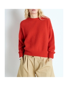 Пуловер широкий с вырезом-лодочкой VITOW красный Laredoute
