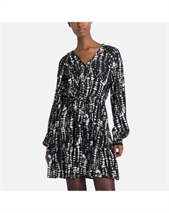 Платье с принтом на пуговицах черный Jdy