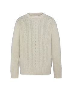 Пуловер с круглым вырезом из тонкого трикотажа бежевый Schott