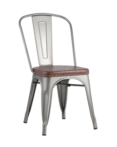 Стул из экокожи серебристый Laredoute