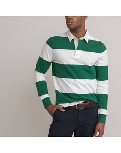 Футболка поло из хлопка длинные рукава зеленый Laredoute