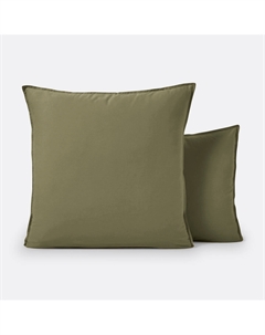 Наволочка однотонная из осветленного хлопка Scenario зеленый Laredoute