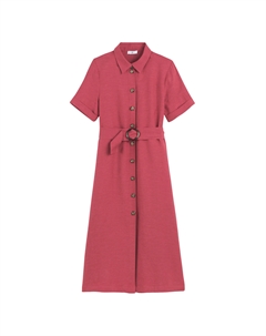 Платье-рубашка из меланжа лиоцелл ленOPHELIE красный La redoute collections