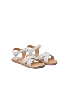 Сандалии из кожи плетеные белый La redoute collections