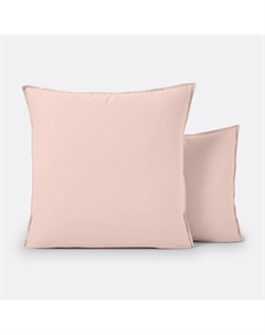 Наволочка однотонная из осветленного хлопка Scenario розовый Laredoute