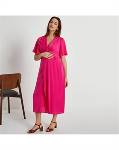 Платье для периода беременности из сатина розовый La redoute collections