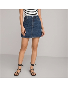 Юбка короткая из джинсовой ткани синий Laredoute