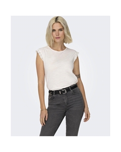 Футболка с круглым вырезом рукава с кружевом белый Jdy