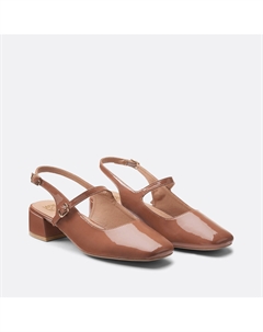 Туфли лакированные на маленьком каблуке каштановый Laredoute