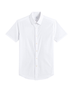 Рубашка прямая с короткими рукавами из поплина белый Laredoute