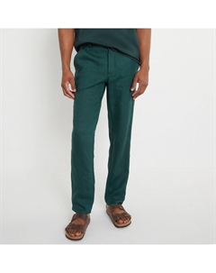 Прямые брюки из льна Signature ISAAC зеленый La redoute collections