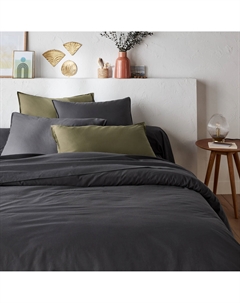 Пододеяльник однотонный из осветленного хлопка Scenario черный La redoute interieurs