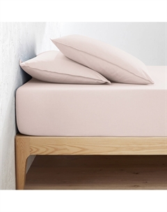 Простыня натяжная из однотонного стираного хлопка высота бортика 30 см Scenario розовый La redoute interieurs