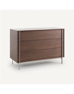 Комод из серого дуба с 3 ящиками Killem каштановый Am.pm.