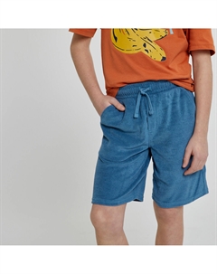 Бермуды из махровой ткани синий Laredoute