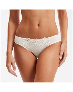 Трусы-слипы с вышивкой из хлопка белый Laredoute