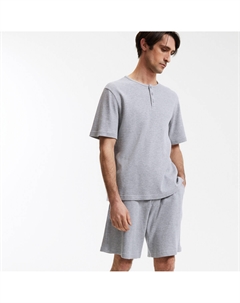 Пижама с короткими рукавами и тунисским воротником серый La redoute collections