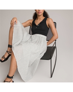 Юбка длинная расклешенная с принтом белый Laredoute