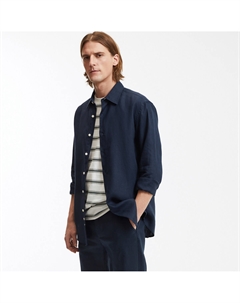 Рубашка льняная прямого покроя Signature CARL синий La redoute collections