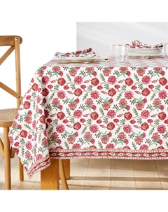 Скатерть из осветленного хлопка с принтом Bhojan белый La redoute interieurs