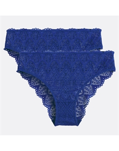 Комплект из 2-х кружевных трусиков Lison синий La redoute collections