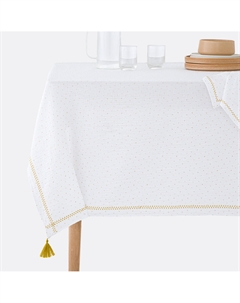 Скатерть из хлопчатобумажной газовой ткани Kumla белый La redoute interieurs