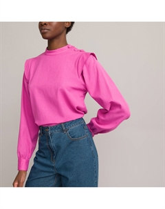 Блузка с воротником-стойкой и длинными рукавами розовый Laredoute