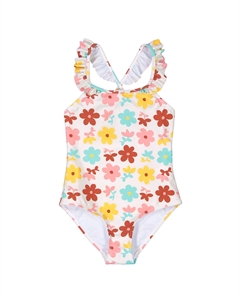 Купальник цельный с цветочным принтом бежевый Laredoute