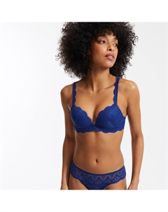 Кружевной бюстгальтер пуш-ап Lison синий La redoute collections