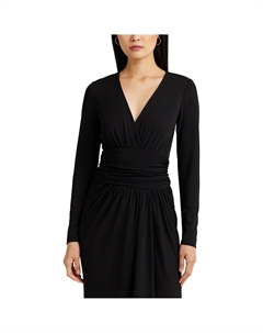 Платье с V-образным вырезом RUTHMAY с длинными рукавами черный Lauren ralph lauren
