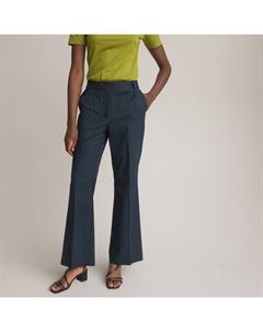 Брюки расклешенные в полоску в теннисном стиле синий Laredoute