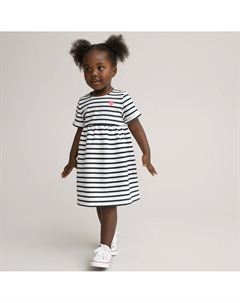 Платье в полоску с короткими рукавами из мольтона биохлопок другие La redoute collections