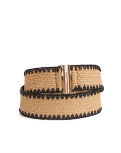 Ремень плетеный эластичный бежевый Laredoute