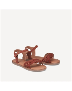 Плетеные сандалии из замши каштановый La redoute collections