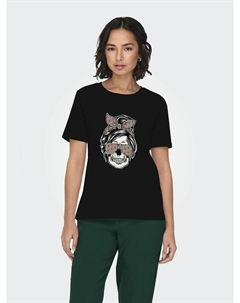 Футболка с круглым вырезом черный Only