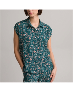 Рубашка с цветочным принтом без рукавов зеленый Laredoute