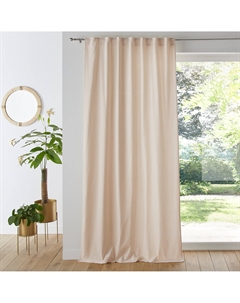 Штора из велюра с отделкой потайными патами Velvet белый Laredoute