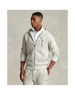 Худи с застежкой на молнию с вышитым логотипом хлопок серый Polo ralph lauren