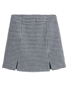 Юбка-мини в ломаную клетку черный La redoute collections