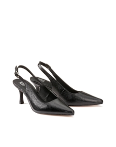 Туфли-лодочки с ремешком сзади на каблуке-шпильке черный Laredoute