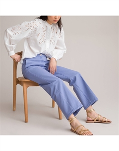 Брюки широкие с высокой посадкой фиолетовый Laredoute