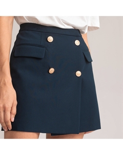 Юбка-мини с покроем с запахом синий Laredoute